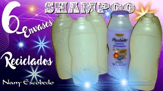 6 ENVASES DE SHAMPOO RECICLADOS [upl. by Atnauqal]