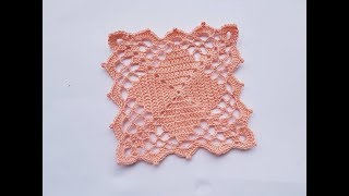 Tutorial mattonella con rombi alluncinetto  crochet square with rhombs [upl. by Arraeis]