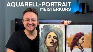 Trailer AquarellPortrait Meisterkurs Onlinevideokurs auf wwwlerneaquarellde [upl. by Aihselat428]