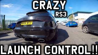 CRAZY LAUNCH CONTROL IN MY MATES RS3 [upl. by Attelocin]