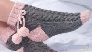 woolen socks design hand knitting ladies and children socks design [upl. by Woothen214]