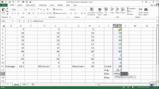 Easy Excel Tutorial  Simple Excel Functions  Avg Min Max amp Count 4 [upl. by Aspasia]