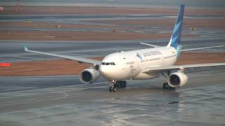 Garuda Indonesia Airbus A330200 Landing at Nagoya [upl. by Skoorb]