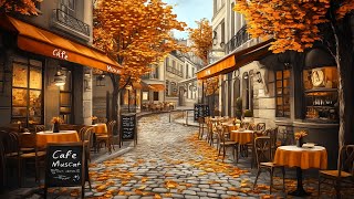 Harmonious Outdoor Cafe Atmosphere 🍂☕ Autumn Jazz Retreat Bossa Nova Sounds in Your Café Sanctuary [upl. by Teews]