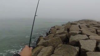 Fishing the East Cut Jetties South Padre Island [upl. by Sulamith951]