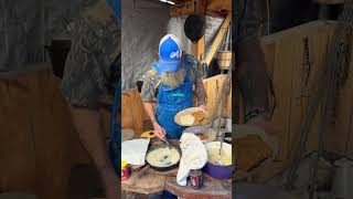 Chicken fried steak 🥩🥩 cooking cookingoutdoors food outdoorchef outdoorcooking [upl. by Obe]