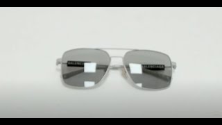 Balenciaga Sunglasses Model BB0116SA Color004 GreyBlack LogoGrey Lenses [upl. by Nwahsaj759]