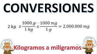 CONVERSIONES DE KILOGRAMOS A MILIGRAMOS kg a mg [upl. by Binny]