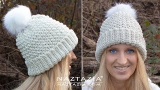 HOW to CROCHET an EASY WINTER HAT  Simple Textured Beanie by Naztazia [upl. by Moss]