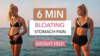 6 MIN BLOATING  STOMACH PAIN RELIEF  exercises stretches amp massaging I quick help [upl. by Reiners921]