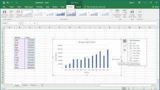 How to Change Elements of a Chart like Title Axis Titles Legend etc in Excel 2016 [upl. by Dovev]