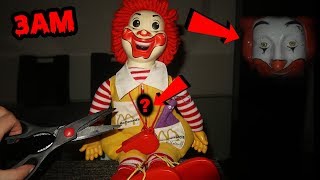 CUTTING OPEN VINTAGE RONALD MCDONALD DOLL AT 3AM WHATS INSIDE RONALD MCDONALD GIANT RONALD APPEARS [upl. by Aicenra]