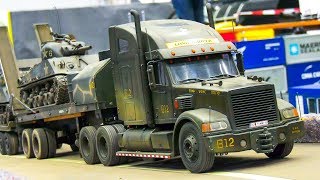 RC SCALE MODEL TANKS MILITARY VEHICLES TRUCKS IN ACTION  Modellbau Messe Wien 2017 [upl. by Atiuqnahs]