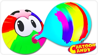 Learn and Play with Rainbow Balloon Painting  WonderBalls  Cartoons For Children  Cartoon Candy [upl. by Erait508]