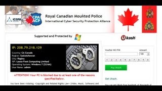 How to Remove Royal Canadian Mounted Police Ukash ICSPA virus [upl. by Woodie756]