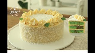 Eggless Moist Pandan Cake Recipe  Ondeh Ondeh Cake [upl. by Thill]