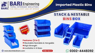 Stackable and Nestable Bins  Plastic Bins  Plastic Bins Box  Bari Engineering  storagebins [upl. by Johann124]