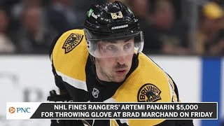 NHL Fines Artemi Panarin 5000 For Throwing His Glove At Brad Marchand [upl. by Inessa677]