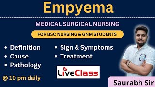 Empyema  medical surgical nursing  For Bsc Nursing and GNM students [upl. by Eseer]