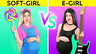 SOFT GIRL PREGNANT VS EGIRL PREGNANT  Amazing Life Situations At School And Home by 123 GO [upl. by Oemac1]