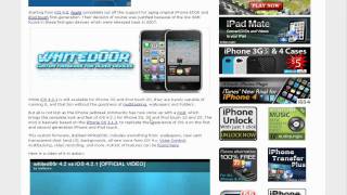 WhiteD00r Custom iOS 421 Firmware for iPhone 2G3G and iPod touch 1G2G Now Available [upl. by Ayotal]