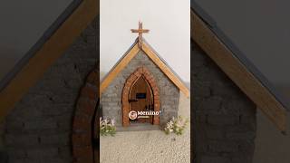 Construção de uma igreja em pedras rústicas com porta de madeira shorts [upl. by Duleba867]