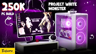 250K PC Desk Setup  Project White Monster  ChairAccessories Everything [upl. by Eliath]