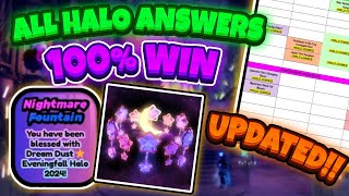 HOW TO WIN THE NEW HALO UPDATED HALO ANSWERS FOR DREAM DUST ⭐ EVENINGFALL HALO 2024 [upl. by Eetnom]