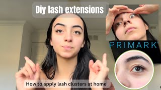 DIY Lash Extensions At Home  PRIMARK Individual Lash Extensions Tutorial  best glue to use… [upl. by Melessa]