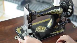 How to use Old Singer Sewing machine demonstration [upl. by Naimad324]