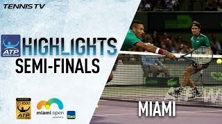 Highlights Federer Wins Epic Over Kyrgios Nadal Tops Fognini in Miami SFs [upl. by Catto]