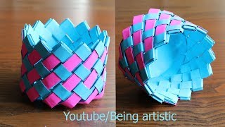 Easy Way To Make Paper Basket  Paper Craft  Home Decor [upl. by Notgnirrab]