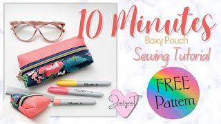 FREE Pattern  10 Minutes Boxy Bag  Glasses or Pencil Case  Quick and Easy diy sewingpatterns [upl. by Llebasi]