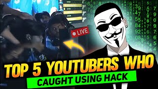 TOP 5 YOUTUBERS WHO CAUGHT USING HACK 😱🔥  Garena Free fire [upl. by Ecidnarb]