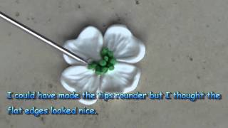 Polymer Clay Dogwood Flower Earrings [upl. by Shutz8]