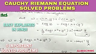 CAUCHY RIEMANN EQUATION SOLVED PROBLEMS 🔥 [upl. by Kudva181]