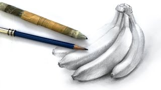 How to Draw a Bunch of Bananas with Pencil the Easy Way [upl. by Irrek13]