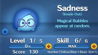 Disney Tsum Tsum SADNESS skill 6 gameplay New January 2022 [upl. by Cardie938]