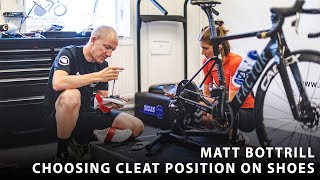 Choosing Cleat Position on Shoes  Bike Fitting [upl. by Aham]