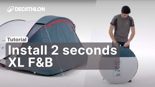 TUTORIAL  How to fold the 2 SECONDS EASY TENT freshampblack 2p   DecathlonQUECHUA [upl. by Noyek429]