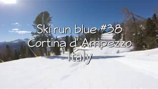 Blue ski run 38 Cortina d Ampezzo Italy  GoPro HERO 6 [upl. by Castor]