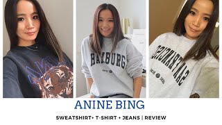 ANINE BING UNIVERSITY SWEATSHIRTS AB TIGER SWEATSHIRT JEANS LILI TEE REVIEW [upl. by Amandi316]