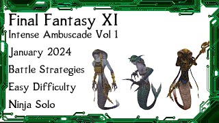 FFXI  Intense Ambuscade Vol One January 2024 Battle Strategies and Easy Solo Battle Example [upl. by Anabal347]