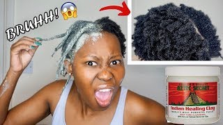 I TRIED BENTONITE CLAY MY ON 4C NATURAL HAIR AZTEC HEALING CLAY [upl. by Delanos204]