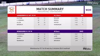 Hammerwich 1st XI v Wombourne CC [upl. by Dayir]