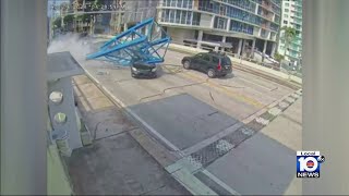 Newly released video shows moments crane collapsed onto busy Fort Lauderdale bridge [upl. by Sharia67]