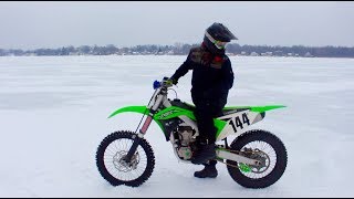 KX450 WIDE OPEN ON ICE [upl. by Anertak]