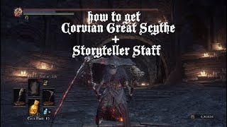 DS3 How To Get Corvian Great Scythe  Storyteller Staff [upl. by Ebbarta642]