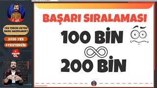 YKS Başarı Sıralaması 100200 Bin İçin En İyi Meslek ve Sıralama Hesaplaması 2020yks [upl. by Mcclain]