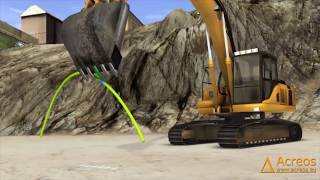 Excavator simulation  Simulation de pelle à chenilles Acreos [upl. by Aidil]